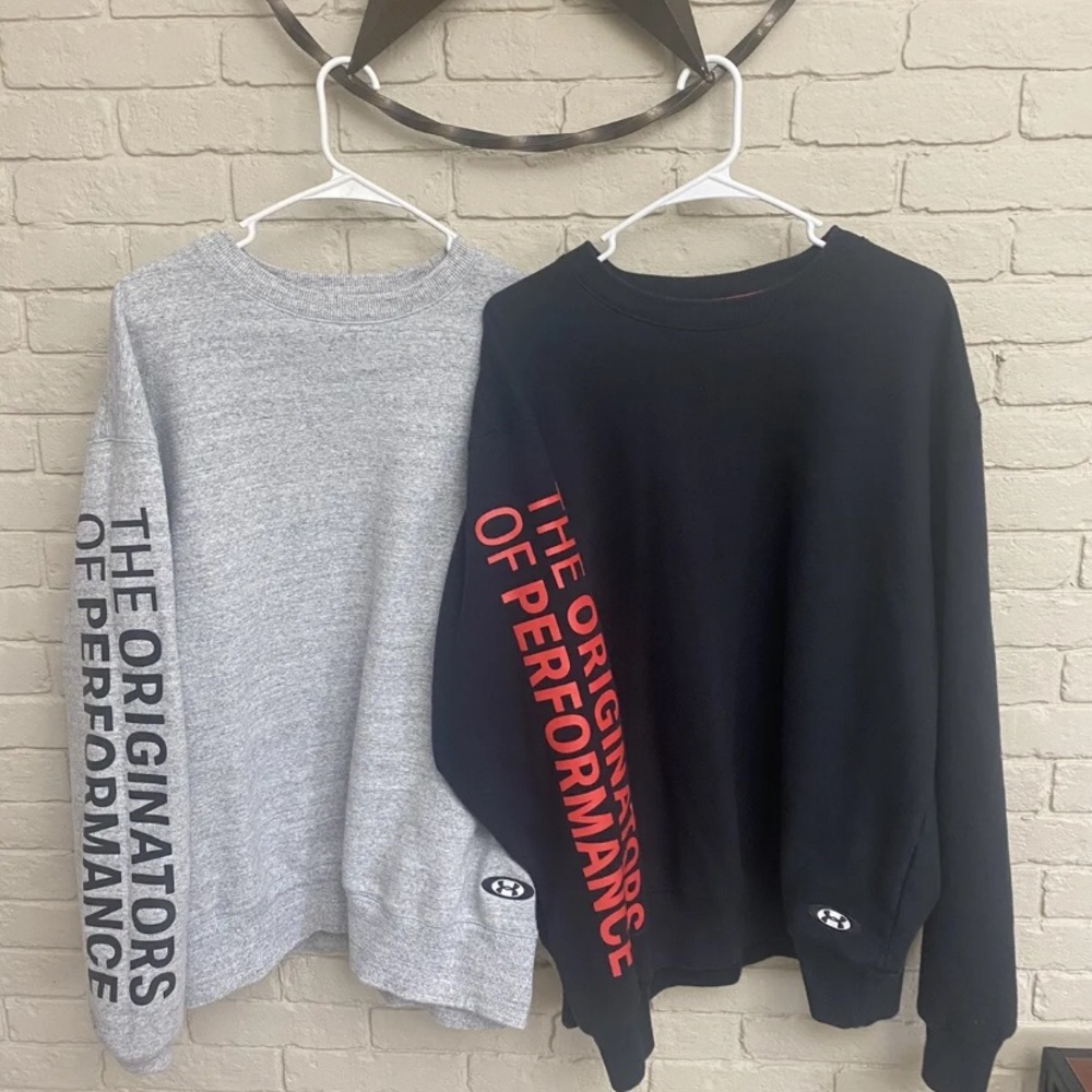 2 Men’s Under Armour UA Performance Originators Fleece Crew Sweatshirt XL